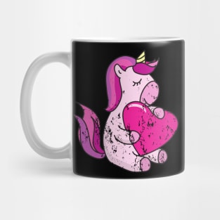 Retro Vintage Grunge Valentine's Day Unicorn Mug